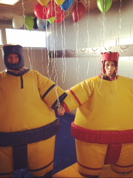 Ed Sheeran and Girlfriend Athena Sumo Outfits