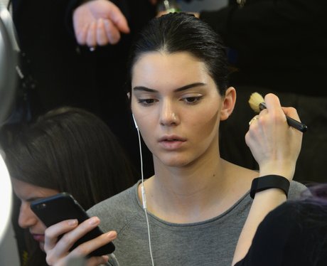Kendall Jenner getting ready for the catwalk