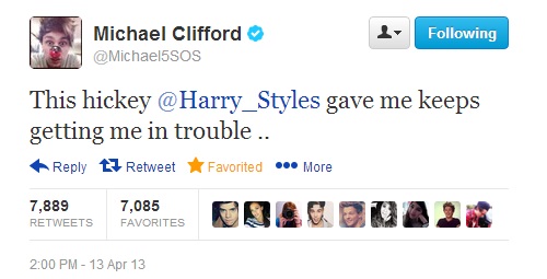 Michael Clifford 5SOS Harry Styles Tweet