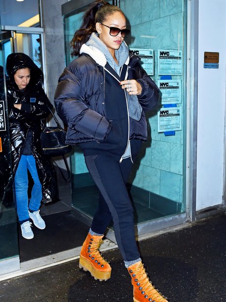 Rihanna wearing platform shoes