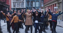 Tom Hanks and Carly Rae Jepsen filming commercial 