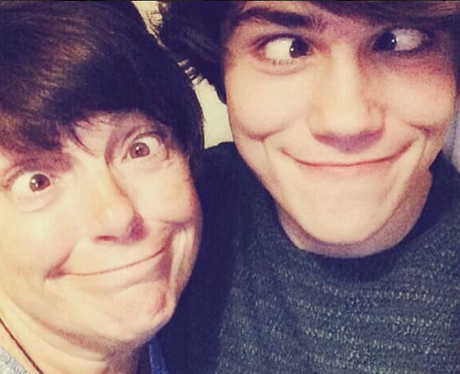 George Shelley and his mum