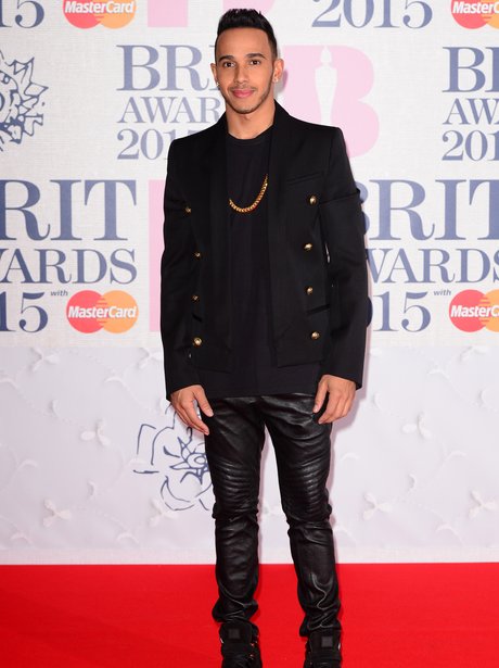 Lewis Hamilton BRIT Awards 2015 Red Carpet 
