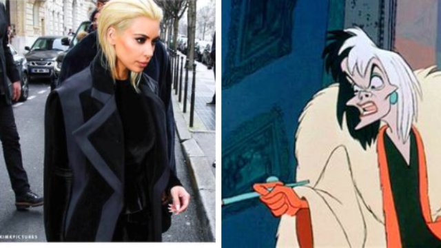 Kim Kardashian comparison cruela deville 