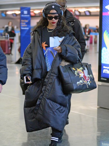 Rihanna in a puffa jacket 