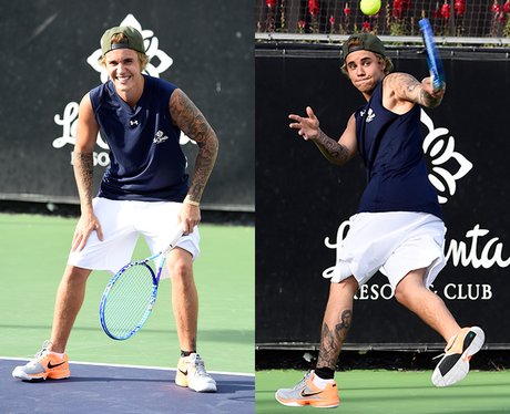 Justin Bieber Playing Tennis