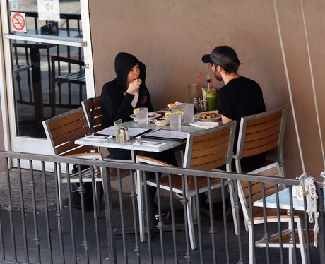 Miley out for lunch in West Hollwood with friend.