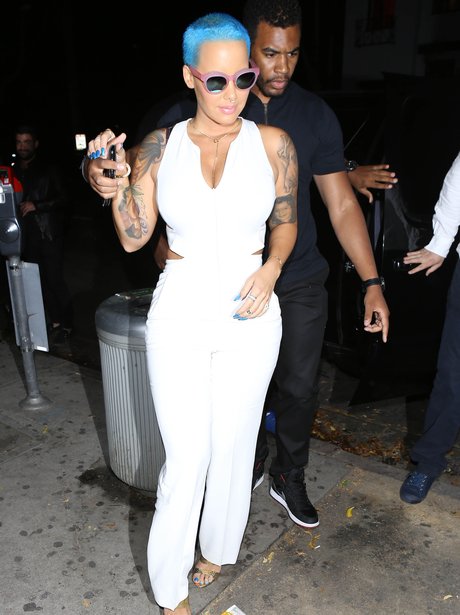 Amber Rose with blue hair