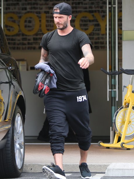 David Beckham Leaving Gym