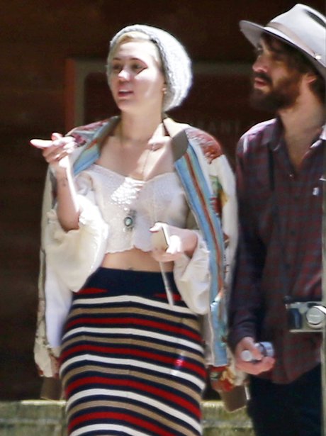 Miley Cyrus Striped Skirt