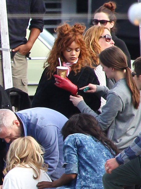 Rihanna on set for new video