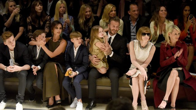The Beckhams Front Row Burberry Event 