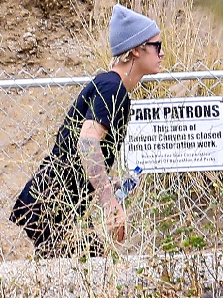Justin Bieber hiking 