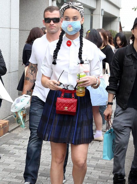 Katy Perry wearing a mask