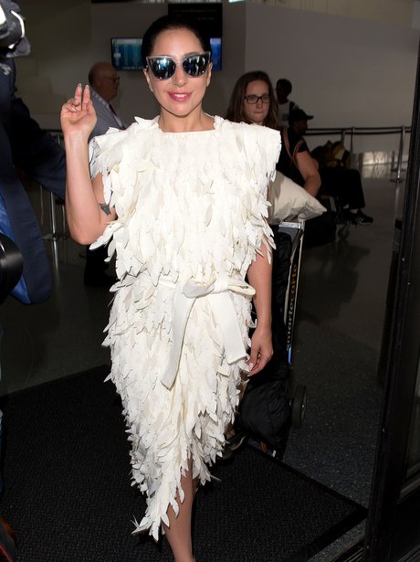 Lady Gaga Feather Dress