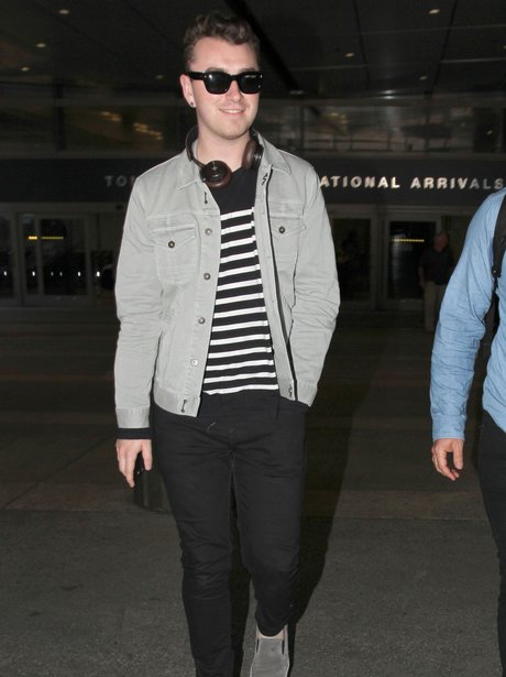 Sam Smith arriving at LAX