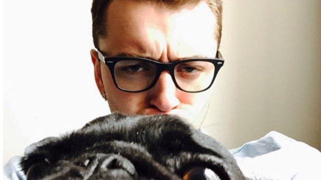 Sam Smith and a dog 
