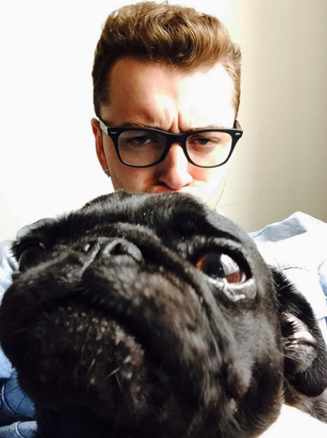 Sam Smith and a dog