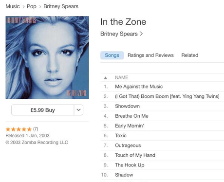 Britney Spears on iTunes
