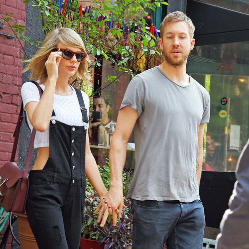 Taylor Swift holding hands with Calvin Harris