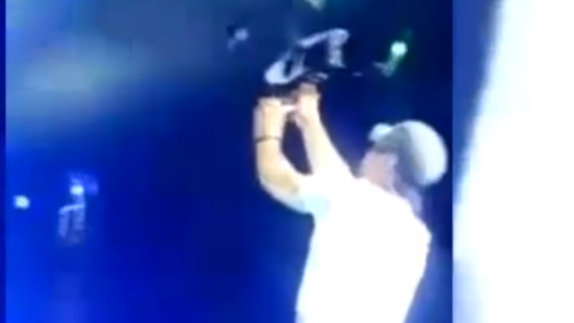 Enrique Iglesias drone on stage