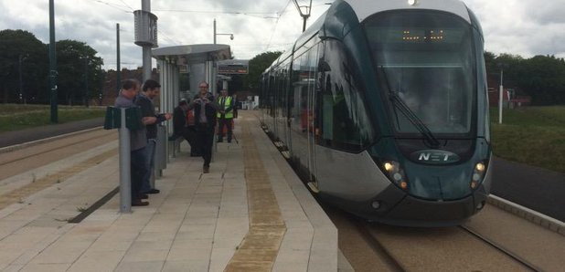 New Clifton Part of Nottingham new trams - test da