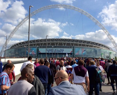 Villa fans gather ahead of the FA Cup final