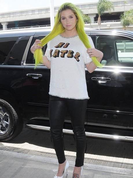 Kesha Long Hair Slogan T Shirt 