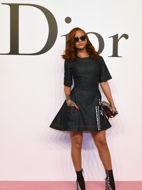 Rihanna posing at Dior