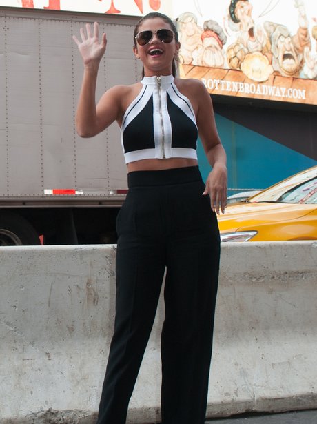 Selena Gomez wears monochrome