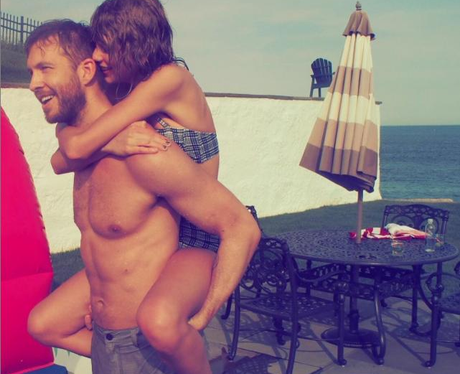 Taylor Swift and boyfriend Calvin Harris celebrate