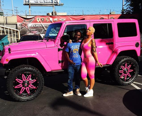 Amber Rose and Pink Jeep