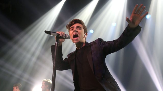 Nathan Sykes onstage in New York 