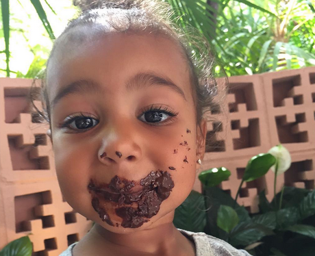 North West covered in chocolate