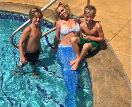 Brintey Spears dressed as a mermaid