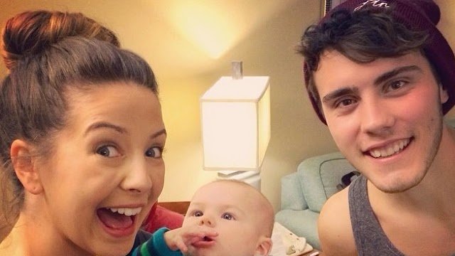 Zoella and Alfie with baby