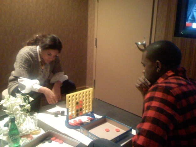 Beyonce playing Connect 4 with Kanye West