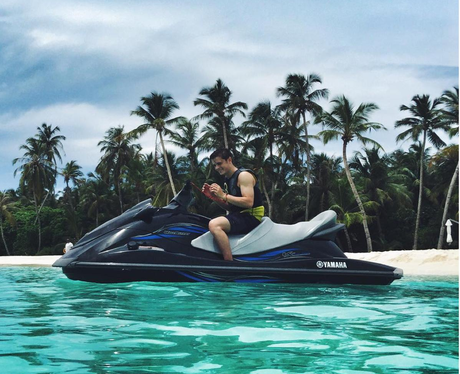 Martin Garrix on a jet ski
