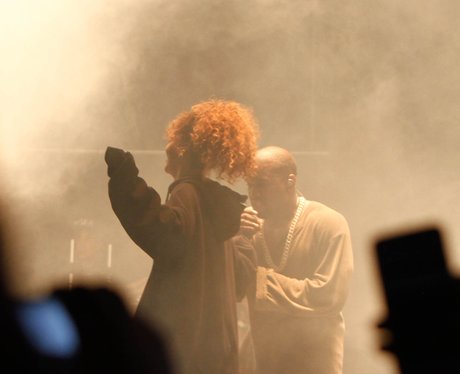 Rihanna performs with Kanye West at FYF Fest 2015