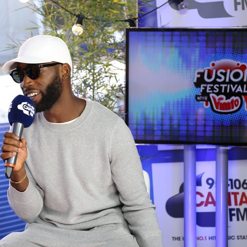 Tinie Tempah backstage at Fusion Festival 2015