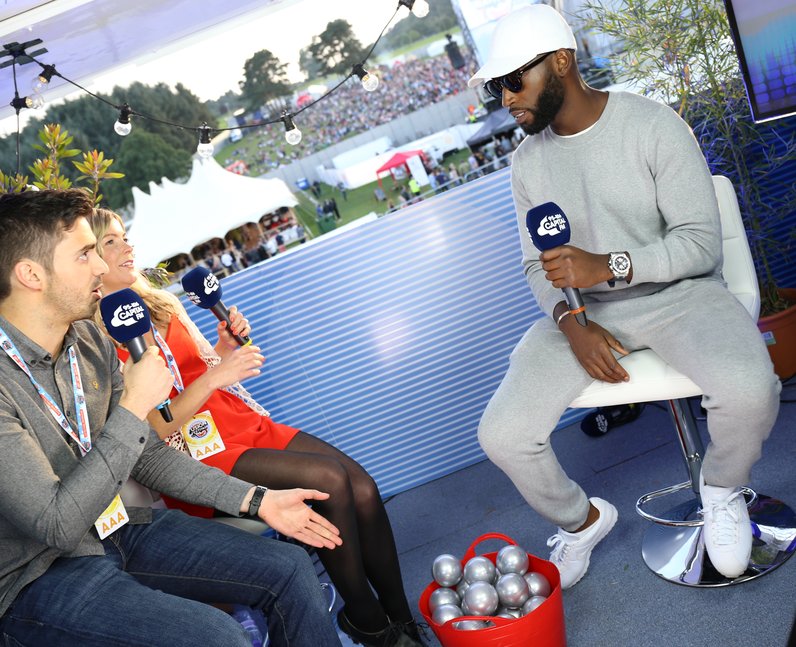 Tinie Tempah chats to Rob & Katy backstage at Fusi