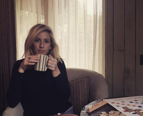 Ellie Gouling sipping a cup of tea
