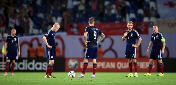 Scotland players after losing to Georgia