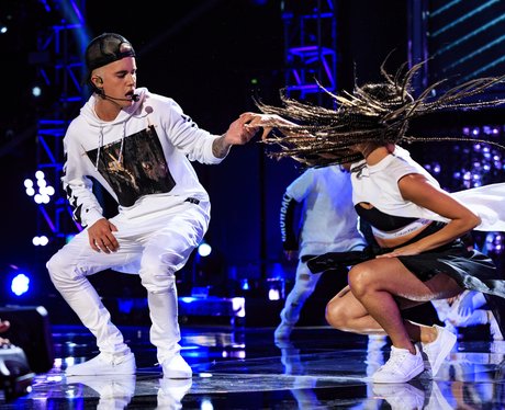 Justin Bieber performs onstage during the Think It