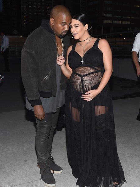 Kanye West and Kim Kardashian at Spring 2016 New Y