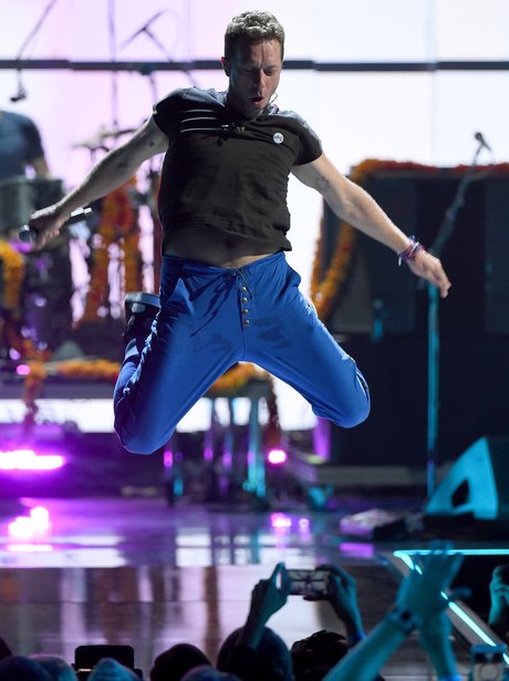 Coldplay perform live on stage in September 2015