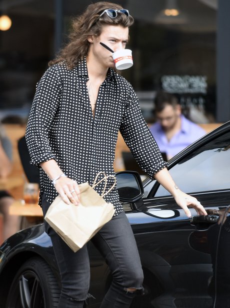 Harry Styles with an ice cream
