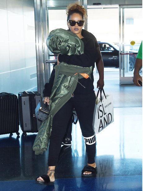 Rihanna Slippers Airport