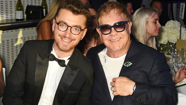 Sam Smith and Elton John GQ Awards 2015