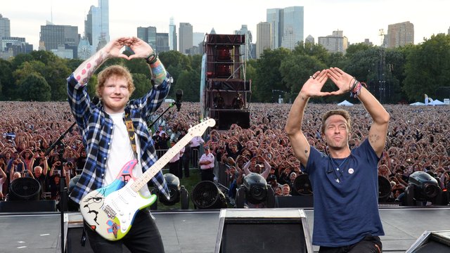 Ed Sheeran and Chris Martin Global Citizen Fesival